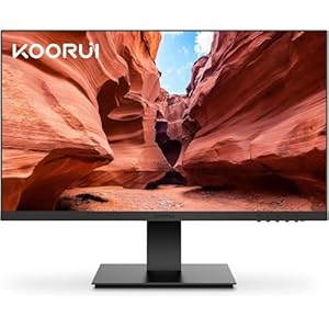 KOORUI 24 Inch Computer Monitor Full HD 1920 x 1080p VA Display 75Hz 3000:1 Contrast Ratio with HDMI, VGA, Frameless, 75 x 75 mm VESA Mountable, Ergonomic Tilt, Black, 24N1A