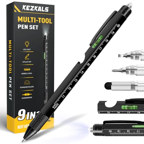 KEZKALS Birthday Gifts for Men 9 in 1 Multitool Pen Mens Gifts for Him Dad Husband Anniversary Graduation Teacher Gifts for Men Who Wants Nothing Cool Gadgets Tools for Mens