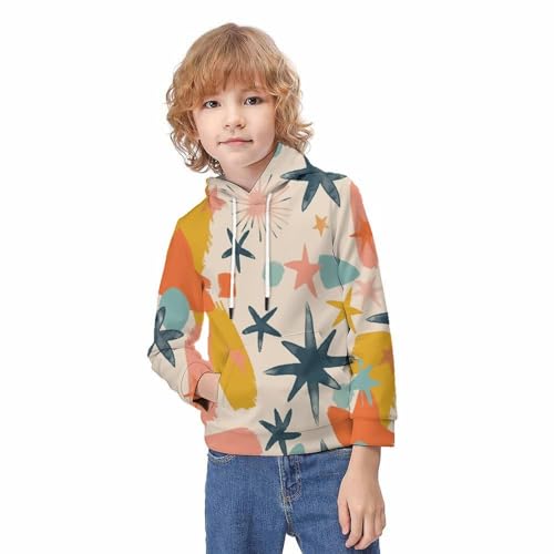 Pull à capuche pour garçons et filles motif imprimé léger 10-12 ans - 3