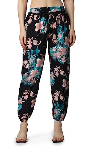 Image of POPWINGS Casual Printed Joggers for Summer || Stylish Women Joggers for Summer || Loose-Fit Pull On Joggers for Women || Women Joggers Pants for Summer