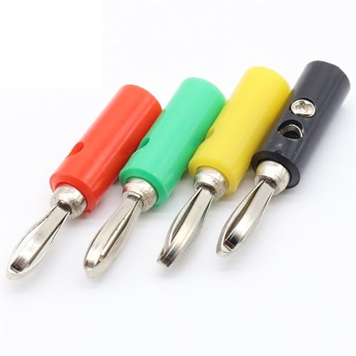 Conectores banana de 4 mm para cable de altavoz con acabado de precisión en color amarillo