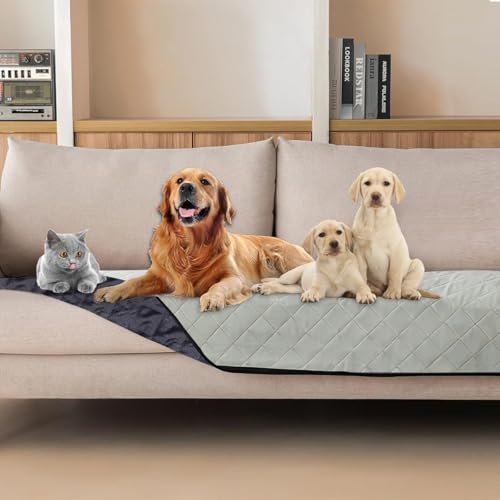 Opiniones de Cubre salas economicas disponible en línea. 49 AbaqKalza Funda de Sofá Impermeable, Cubre de Sillón para Mascotas, Protector Sillon Sala Tela Reversible, Apto para Niños y Perros, Couch Cover, Lavable a Máquina 178 * 72cm