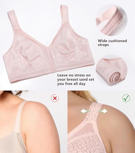 Image of DotVol Women's Full Figure Minimizer Bras Comfort Large Busts Wirefree Non Padded Plus Size Bra