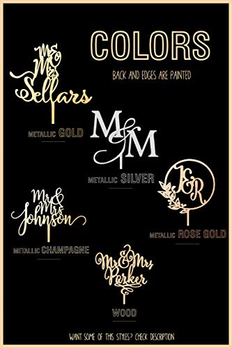 Luxtomi - Personalized Wedding Cake Toppers - Mr And Mrs - Customize Your Own Anniversary Cake Topper By Choosing The Design, Color, Text And Size - Made In Usa #TOP1