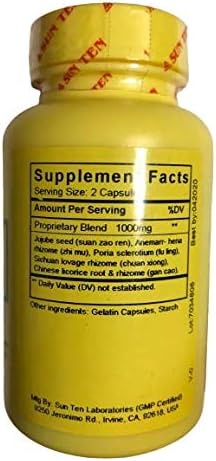 Miniatura 2 de Sun Ten - Cápsulas Combinadas Zizyphus, Suan Zao Ren Tang, 100 Cápsulas