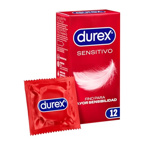 Durex Preservativos Sensitivo Suave, Fino para Mayor Sensibilidad, 12 condones