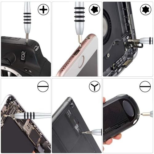 Image of Mobile Repairing Tool Kit Meshiv 17 in 1 Professional Cell Phone Mobile Screwdriver Set Repair Opening Tool Kit for iphone Various Smartphones and Tablets, Multicolour (18 IN 1 Pry Tool Opener)