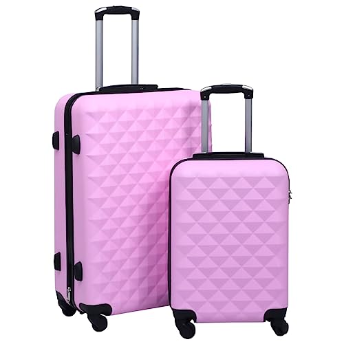 Durable and Stylish Hardcase Trolley Set for Travel, Lightweight ABS Material, Pink, 2-Piece Set