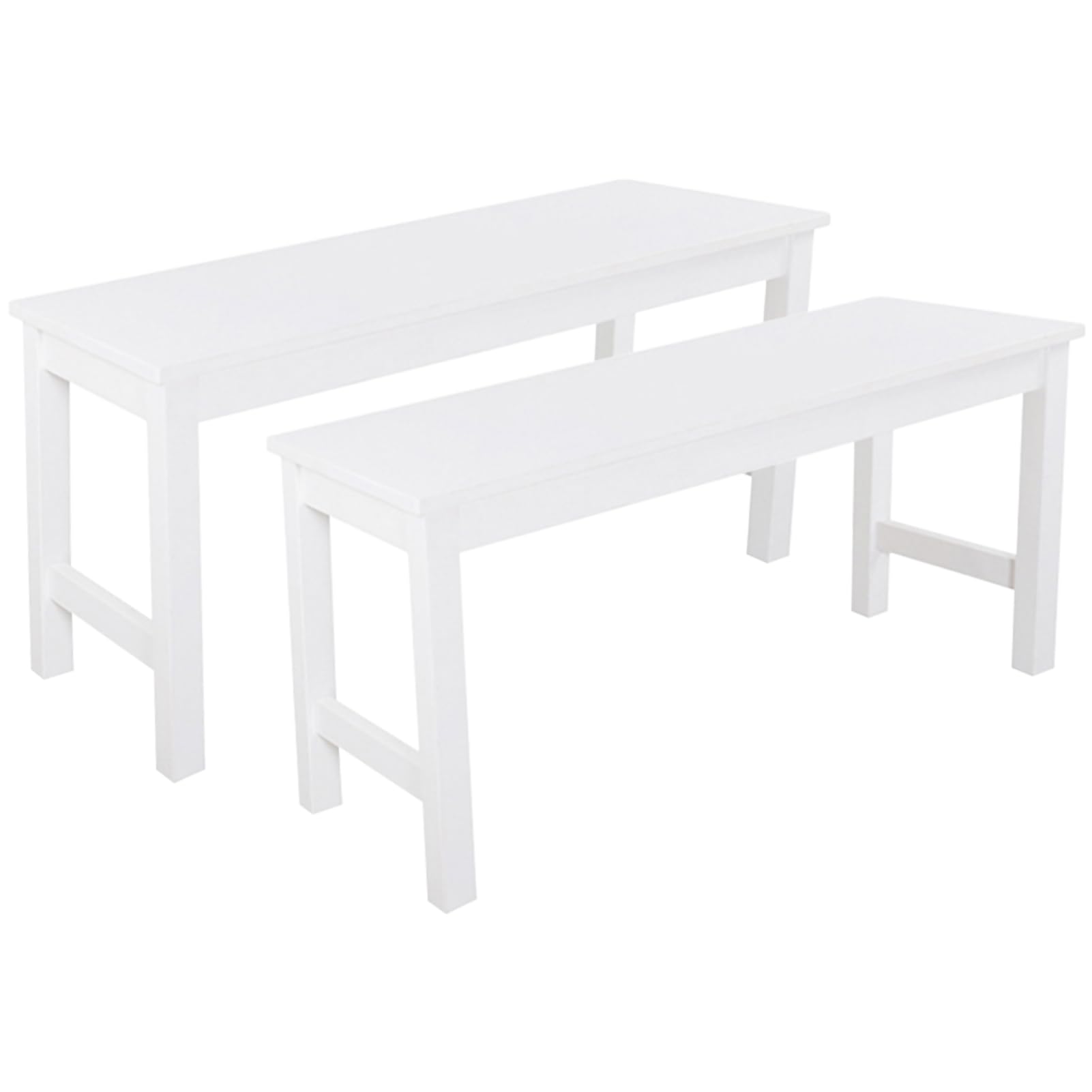 BTGGG Dining Benches Set of 2, Indoor Wooden Kitchen Corner Bench Seat Dining Table Bench for Bedroom Living Room Entryway Hallway, White