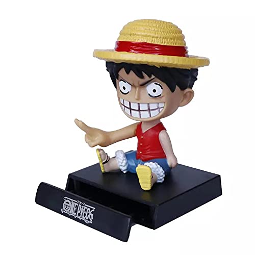 Image of AUGEN Super Hero Monkey D Luffy Action Figure Limited Edition One Piece Bobblehead with Mobile Holder for Car Dashboard, Office Desk & Study Table (Pack of 1) 2