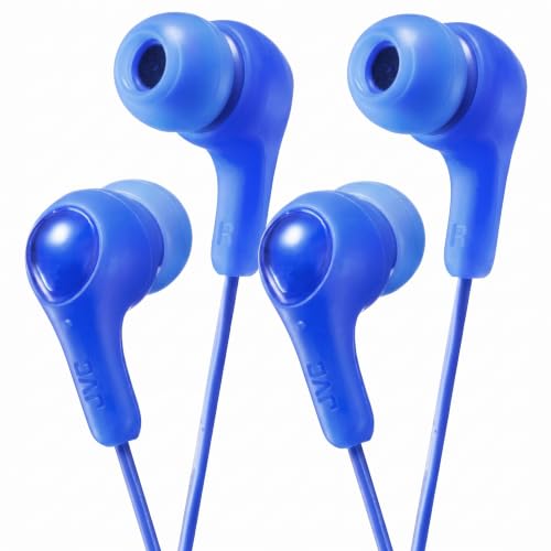 Image of JVC Gumy in Ear Earbud Headphones, Powerful Sound, Comfortable and Secure Fit, Silicone Ear Pieces S /M /L - HAFX7A (Blue) One Size, 1 Count (Pack of 2)
