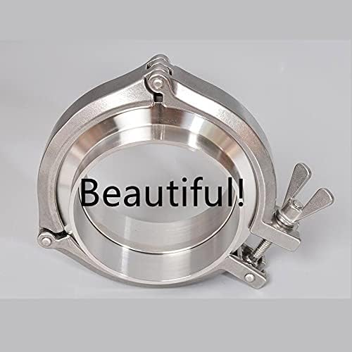 Stainless Steel Vacuum Clamps Hinge Wing-Nut Clamps Pipe Fitting Triclamp Chain Tri clamp Type with Centering Bracket & O-Ring - (Color: Silver, Size: KF63)