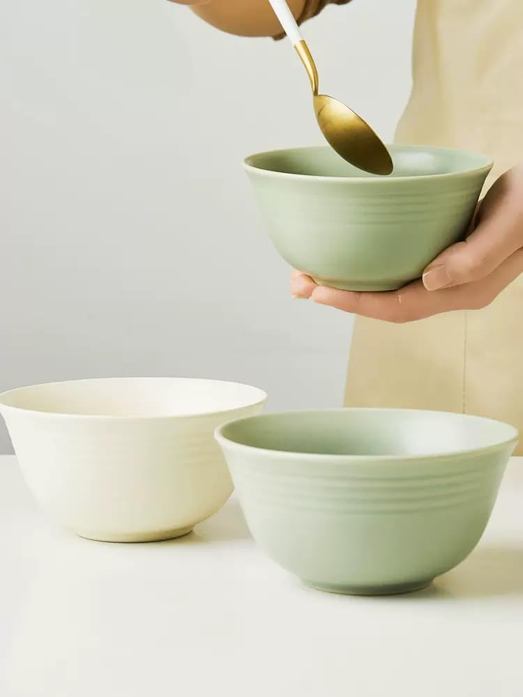 Noodles Bowl Ceramic Soup Rice Salad Japanese Tableware Home Kitchen 4pc