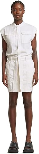 G-STAR Vestido Informal para Mujer con Bolsillo SL Wmn, Blanco Lt Chalk GD D2616