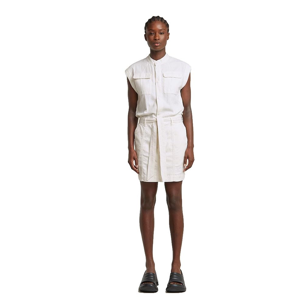 G-STAR Women's Pocket SL Wmn Casual Dress, White (Lt Chalk Gd D26164-d454-g377), S