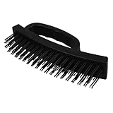 TEHAUX Small Steel Wire Brush for Rust Removal with Ergonomic Handle Durable Metal Cleaning Brush for Heavy Duty Use for Household and Industrial Cleaning Tasks