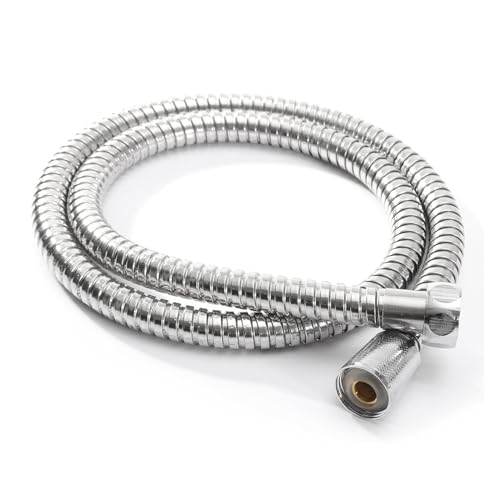 Image of Stainless Steel Shower Hose 1.5m - Silver Flexible Showerhead Hose Corrosion-Resistant Universal Fit Easy Installation Perfect for Home & Bathroom Use