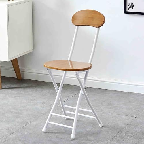 Sedia Pieghevole, 44cm Sgabelli Pieghevoli De Contatore Per Adulti, Sedie Da Pranzo Alte Richiudibile Portatili Del Metallo Per Caffè All'aperto Del Negozio Della Cucina Del Campeggio(Bamboo Natural)