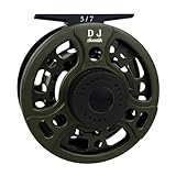 Aventik DJ Fly Reel 3/5 5/7 7/9 Super Large Arbor Fly Fishing Reel Fresh Water and Salt Water Aluminum Fly Reel Three Colors to Choose (Green 5/7)
