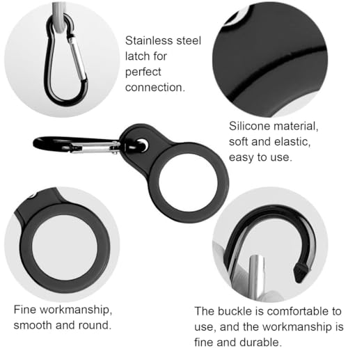 JEYORZY Flaschenhalter Gürtel, 4 Stück Karabiner Flaschenhalter Set mit in Schwarz - Wasserflasche Schnalle, Nylon Gürtel Flaschenhalter Clips, Wasserflaschenhaken, Wasserflasche Schnalle