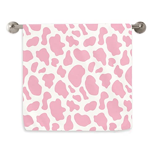 Vunko Pink Cow Printing Kitchen Microfiber Hair Hand Dish Towel Home Soft Highly Absorbent Decorative Dishcloth For Bathroom Beach Hotel Gym Spa Yoga 16 X 28 In #TOP11