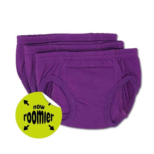 Image of Tiny Trainers Cotton Training Pants, Unisex, for Babies and Toddlers, Elimination Communication or Potty Training - 3-pack (4T, Blackberry Purple)