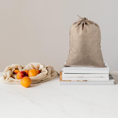 Bolsas de arpillera transpirables de 30x40 cm para evitar que las verduras se dañen en la despensa 7