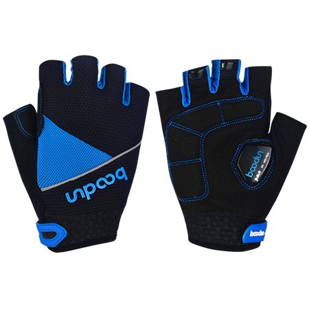 Herren-Halbfingerhandschuhe aus Silikon, stoßdämpfend, rutschfest, Gelpolster, Mountainbike, Rennrad XXL blau Cover