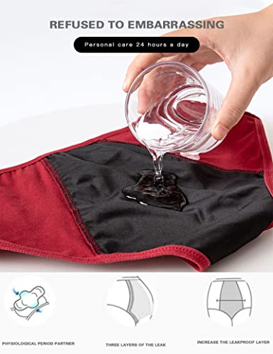 Kiench Teen Girls Period Panties Juniors Leak Proof Underwear Hipster 4-Pack2