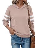 SHEWIN Oversized Hoodies for Women Fall Lightweight Baggy Cotton Comfort Cute Pink Sweatshirt Long Sleeve Tops to Wear with Leggings Pullover 2026 Outfits Trendy Fashion Winter Clothes