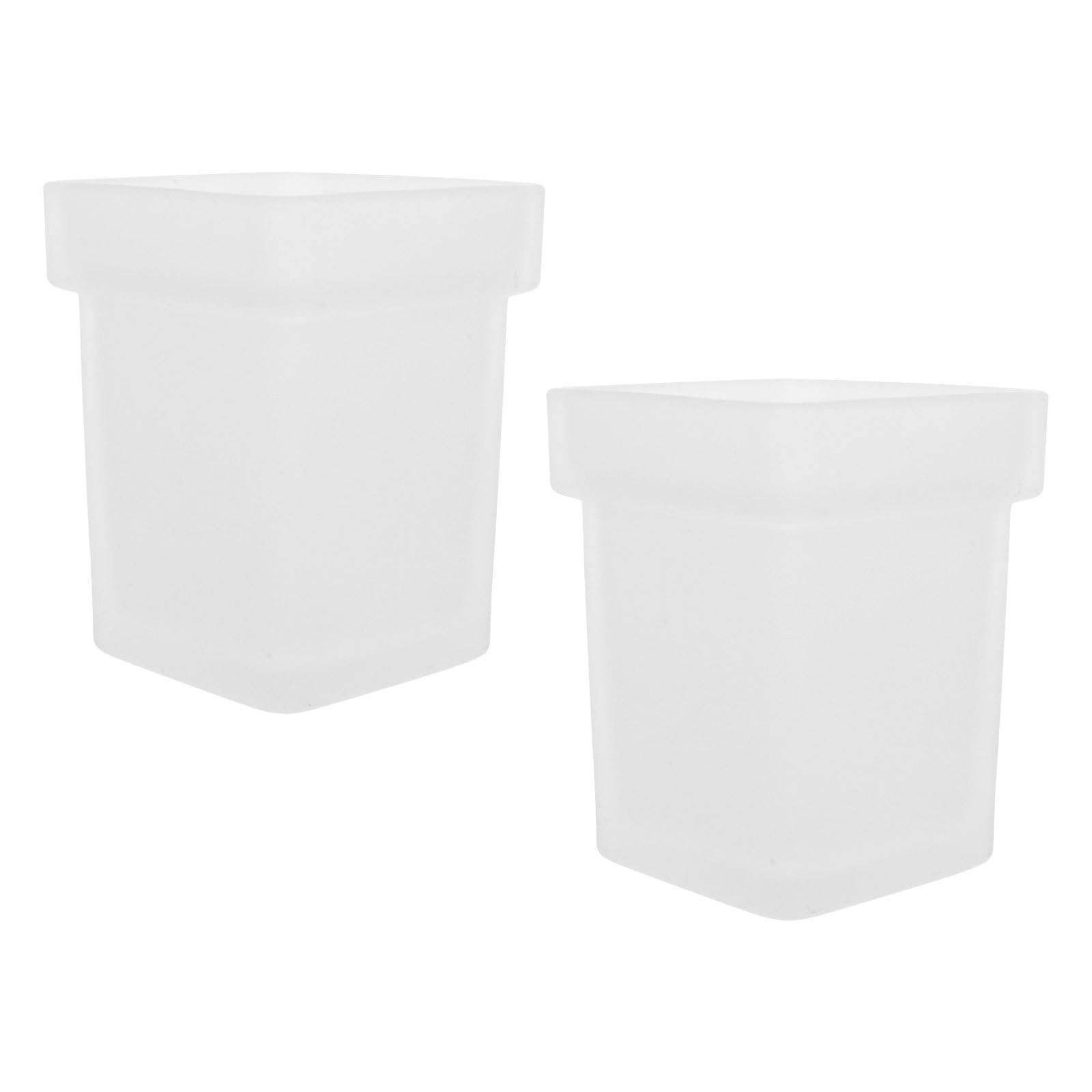 OSALADI Portaescobillas de Vidrio Cuadrado para Baño, Soporte Elegante para Escobilla WC, Diseño Moderno y Versátil, Juego de 2 Piezas para Uso en Hogar