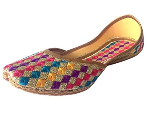 Women's Phulkari Punjabi Jutti Khussa Shoes Ethnic Shoes Rajasthani Mojari