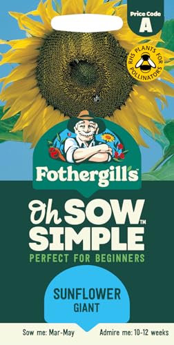 Fothergills Oh Sow Simple Sunflower Giant Flower Seeds Sow: Mar-May Yellow