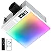 VallisCo Bathroom Exhaust Fan with Light, Bluetooth Speaker, Odor & Humidity Sensors, 230 CFM Quiet Ceiling Fan with 3 Dynamic RGB Lighting, 3CCT - Remote App Control - Compatible with Alexa