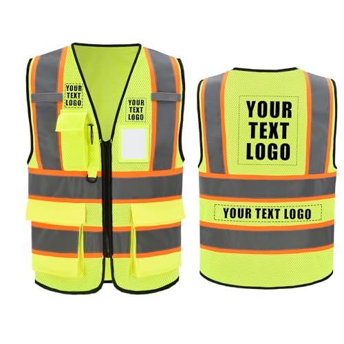 Image of Mesh High Vis Vest, Reflective Construction Vest with Pockets