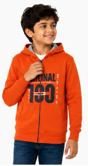 Image of T2F Boy's Cotton Regular Fit Hooded Sweatshirt
