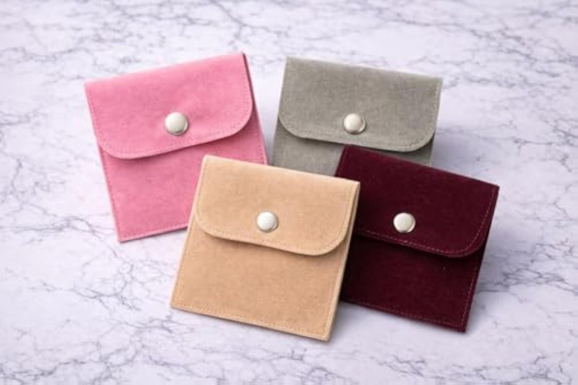 Premium Microfiber Velvet Jewellery Pouch with Button Closure