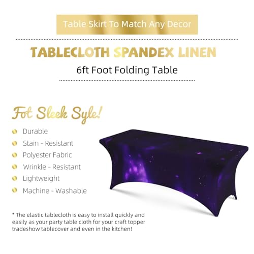 Nappe de table rectangulaire extensible violette anti tache pour grand format - 6