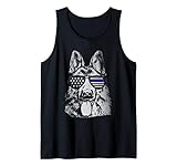 K-9 Police Thin Blue Line German Shepherd Patriotic Tank Top