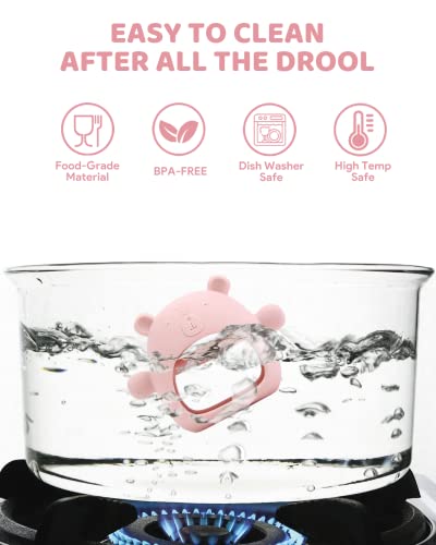 2 Packs Baby Teething Toy Silicone Bear Teething Mitten For Babies Over 3 Months Anti Dropping Wrist Hand Teethers Baby Chew Toys For Sucking Needs, Bpa Free #TOP5