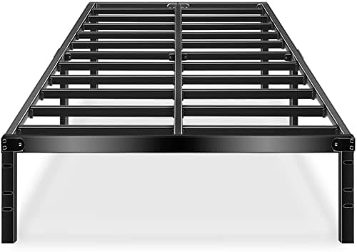 HAAGEEP Black Queen Bed Frame Metal No Box Spring Needed 14 Inch Platform Heavy Duty Beds Frames with Storage, BQ