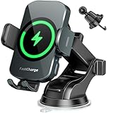 Wireless Car Charger, Fast Charging Phone Holder 3 in 1 Phone Mount Auto Clamping Car Accessories Compatible with iPhone 17 16 15 14 13 12 11 Xs XR, Samsung S23 Ultra S22 S21 S20(Forest Green)