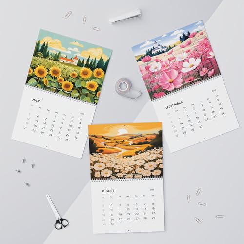 Flower Fields Wall Calendar 2026, 11 × 17.01 Inches, Premium