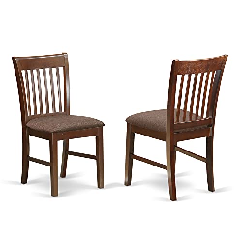 Ergode Luxurious and Comfortable 5-Piece Dining Set with Extendable Leaf - Norfolk Table and Chairs Sets - Mahogany Finish - Durable Asian Wood Construction
