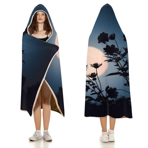Cape à capuche imprimé floral anti-courants d'air