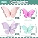 OBBOLO 3D Hanging Butterfly Decorations, Butterfly Birthday Party Decorations, 4 Pcs Crepe Paper Butterfly Hanging Decorations for Girls, Women, Flower Garden Party Decorations