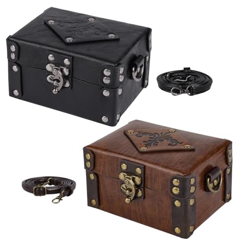 Accesorio de disfraz vintage: estuche de cuero PU, de pociones para cosplay, juego de viales de vidrio | Fiesta en el escenario, equipo para eventos escolares para colección de fotografía, hombre