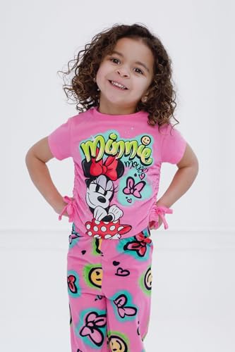 Image of Disney Minnie Mouse Girls Boxy T-Shirt and Flare Pants Outfit Set Toddler to Big Kid Sizes (2T - 14-16)