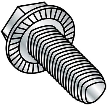 10-32X3/4 Unslotted Ind Hex Wash Serrated Thread Rolling Screws Screw Full Thread Zinc Wax (Pack Qty 4,000) BC-1112RWS by Korpek