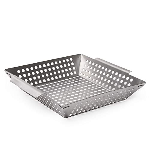 Grillaholics Stainless Steel Grill Wok - Large Capacity BBQ Vegetable Grilling Basket